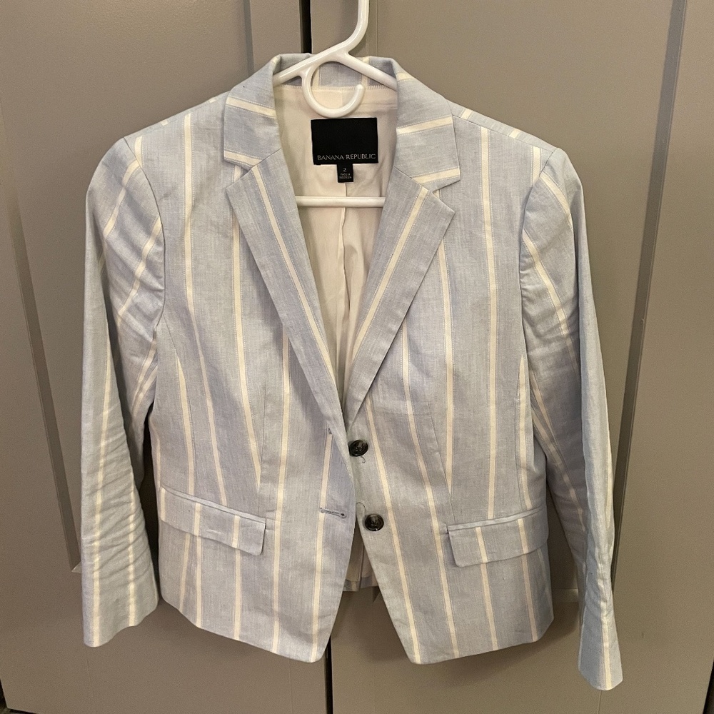 Blue and White Blazer - Banana Republic